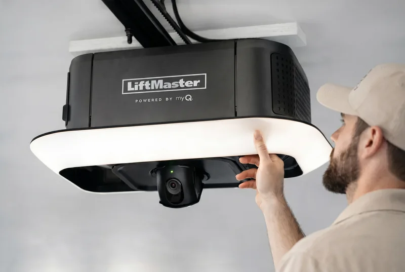 Garage door opener motor on the ceiling — Cedar Park TX
