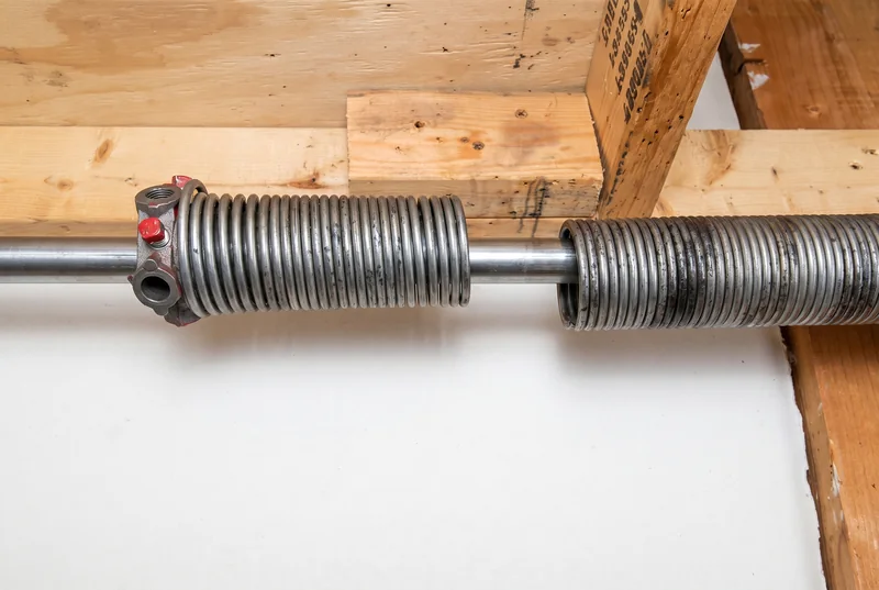 Garage door torsion spring close-up — Cedar Park TX